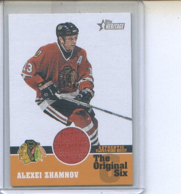 2000-01 Topps Heritage Original Six Relics #OSJAZ Alexei Zhamnov J