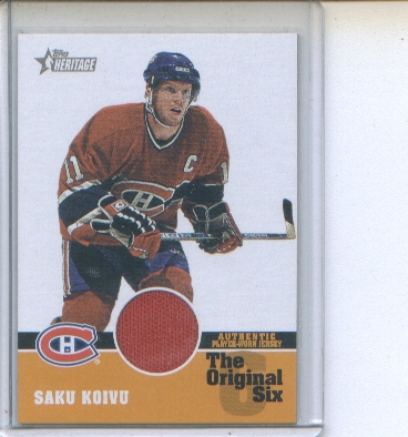 2000-01 Topps Heritage Original Six Relics #OSJSK Saku Koivu J