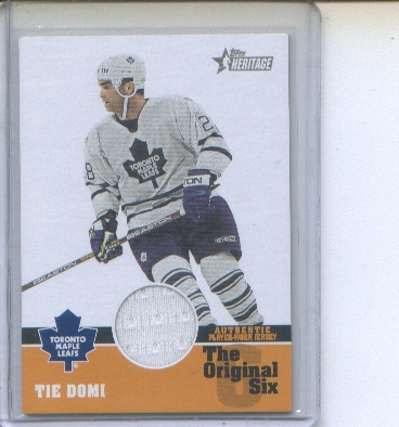 2000-01 Topps Heritage Original Six Relics #OSJTD Tie Domi J