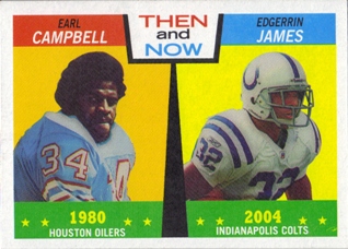 2005 Topps Heritage Then and Now #TN5 Earl Campbell/Edgerrin James