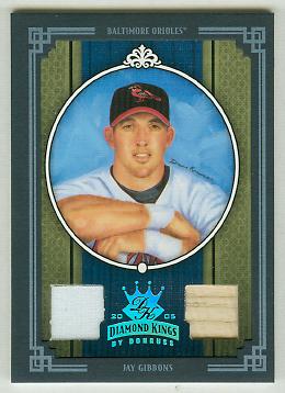 2005 Diamond Kings Materials Framed Blue Platinum #319 Jay Gibbons Bat-Jsy