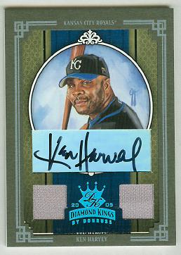 2005 Diamond Kings Signature Materials Framed Green Platinum #351 Ken Harvey Jsy-Jsy