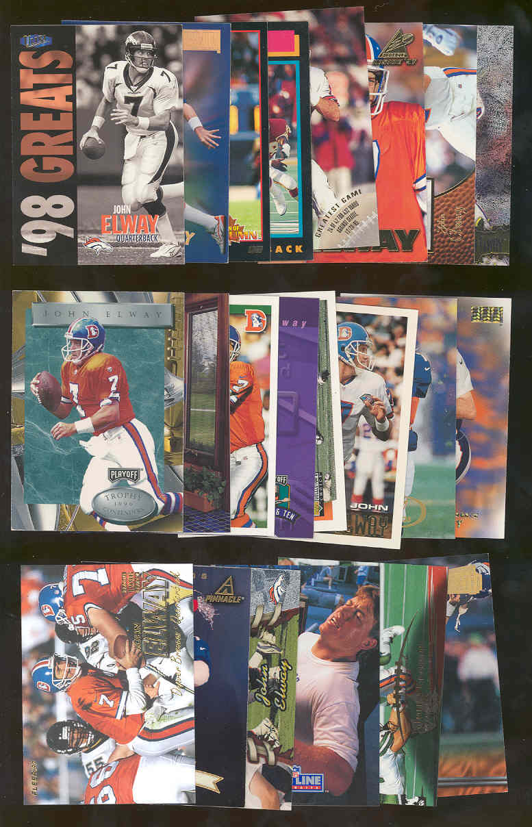 (20) Assorted / Mixed John Elway Broncos NFL Cards All Different  Low Shipping