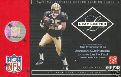 2006 Leaf Limited Football Factory Sealed Hobby Box / Pack (1 Autograph or Memorabilia Card, 1 Insert or Parallel Card & 2 Base Cards Per Pack) 