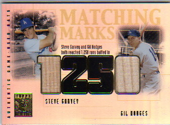 2002 Topps Tribute Matching Marks Dual Relics #GH Steve Garvey Bat/Gil Hodges Bat D