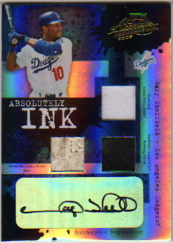 2005 Absolute Memorabilia Absolutely Ink Swatch Triple Spectrum #116 Gary Sheffield FG-J-S/10