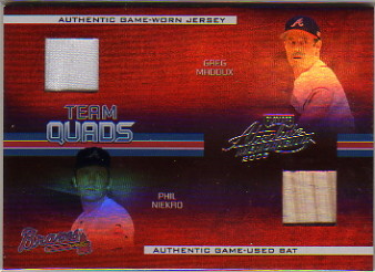 2005 Absolute Memorabilia Team Quads Swatch Single Spectrum #24 Atlanta Braves/100
