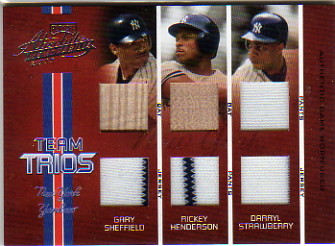 2005 Absolute Memorabilia Team Trios Swatch Double #21 Straw/Rickey/Shef/100