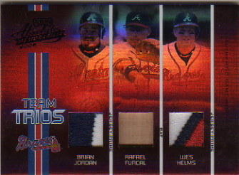 2005 Absolute Memorabilia Team Trios Swatch Single Spectrum Prime Black #34 Jordan/Furcal/Helms/150