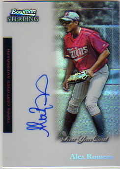 2004 Bowman Sterling Refractors #AR Alex Romero FY AU