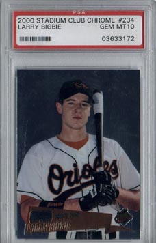 2000 Stadium Club Chrome Baseball #234 Larry Bigbie Draft Pick Rookie PSA Gem Mint 10 