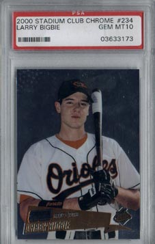 2000 Stadium Club Chrome Baseball #234 Larry Bigbie Draft Pick Rookie PSA Gem Mint 10 