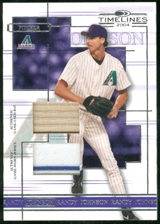 2004 Donruss Timelines Material Combo #39 Randy Johnson Bat-Jsy