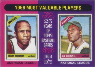 1975 Topps Mini #204 Frank Robinson/Bob Clemente MVP