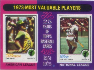 1975 Topps Mini #211 Reggie Jackson/Pete Rose MVP