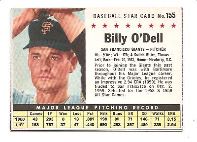 1961 Post #155 Billy O'Dell BOX only