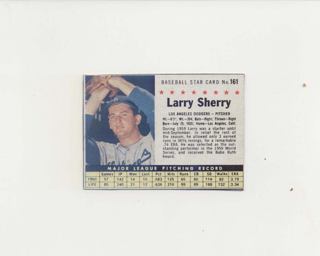 1961 Post #161B Larry Sherry BOX
