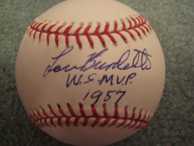 Lou Burdette Autographed Official NL Baseball With COA With mvp ws