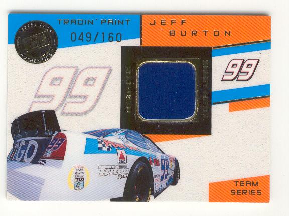 2003 VIP Tradin' Paint Cars #TPT11 Jeff Burton's Car front image
