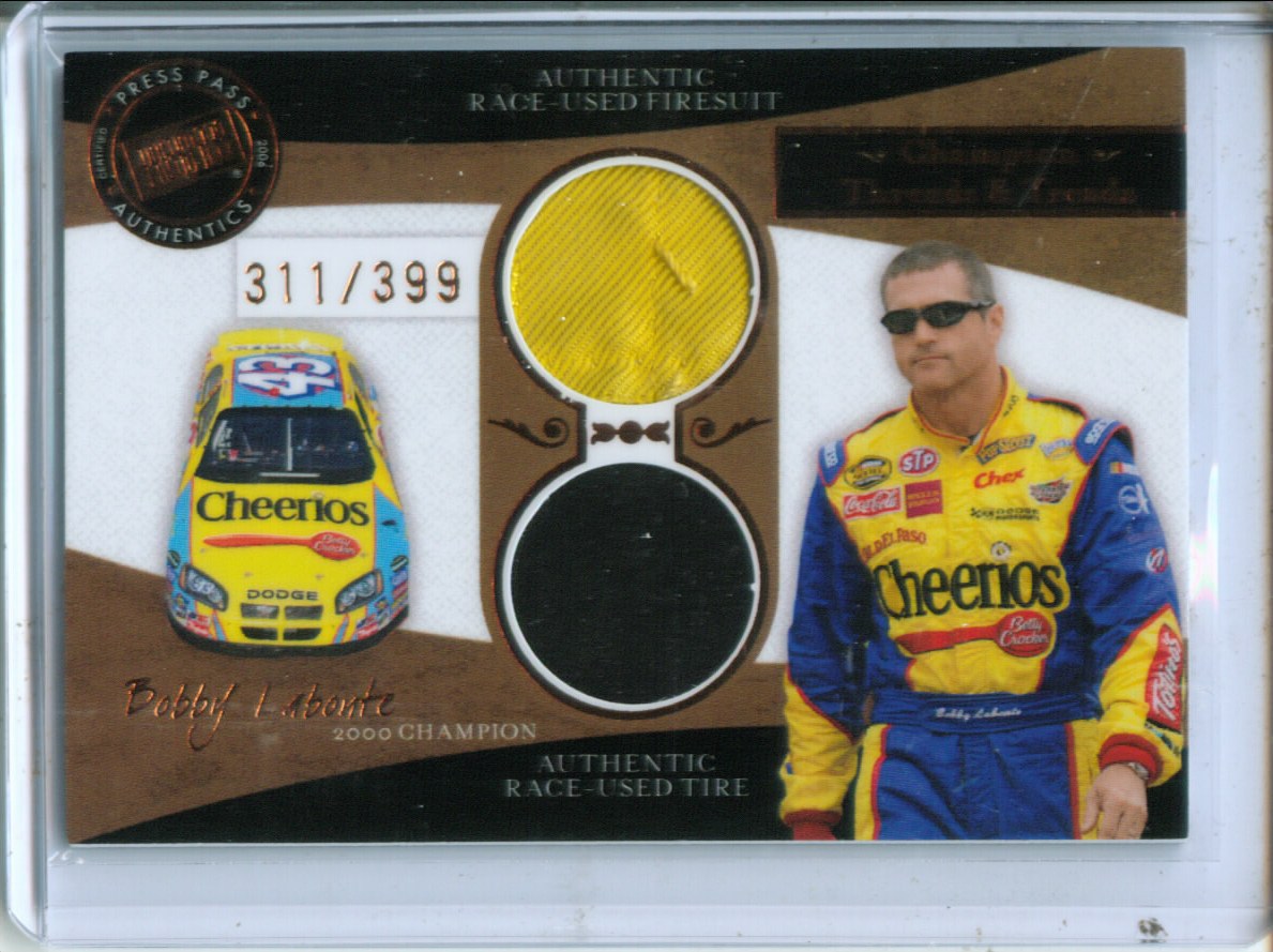 2006 Press Pass Legends Champion Threads and Treads Bronze #CTTBL Bobby Labonte
