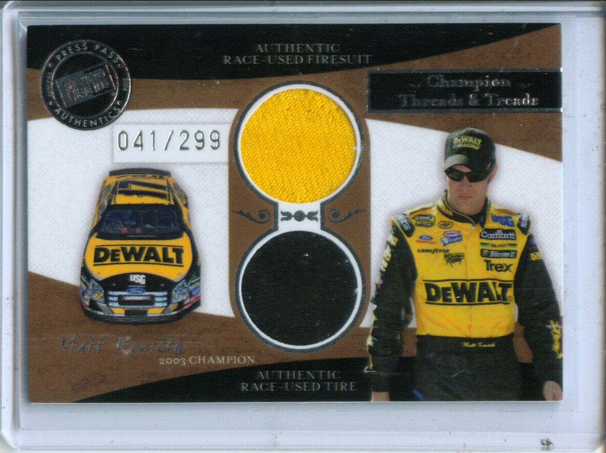 2006 Press Pass Legends Champion Threads and Treads Silver #CTTMK Matt Kenseth