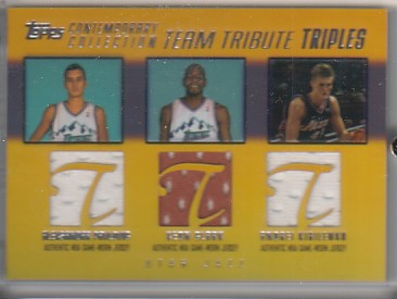 2003-04 Topps Contemporary Collection Team Tribute Triples Gold #PCK Zoran Planinic/Keon Clark/Andrei Kirilenko