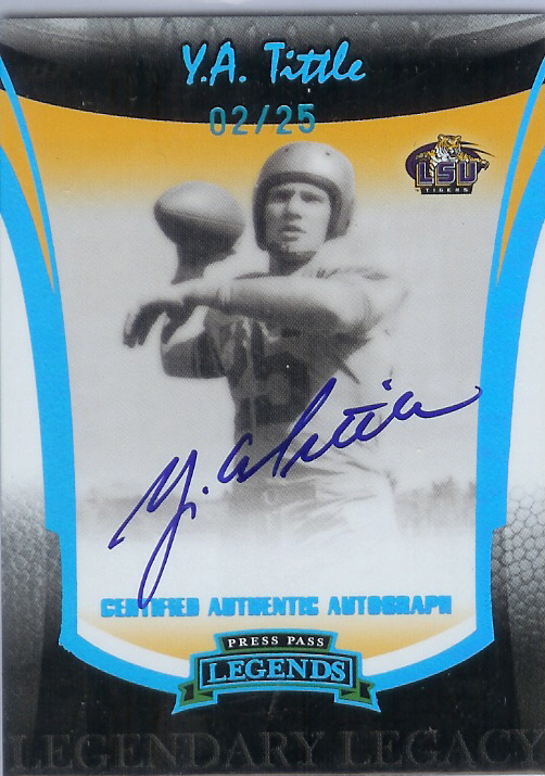 2006 Press Pass Legends Legendary Legacy Autographs Platinum #6 Y.A. Tittle