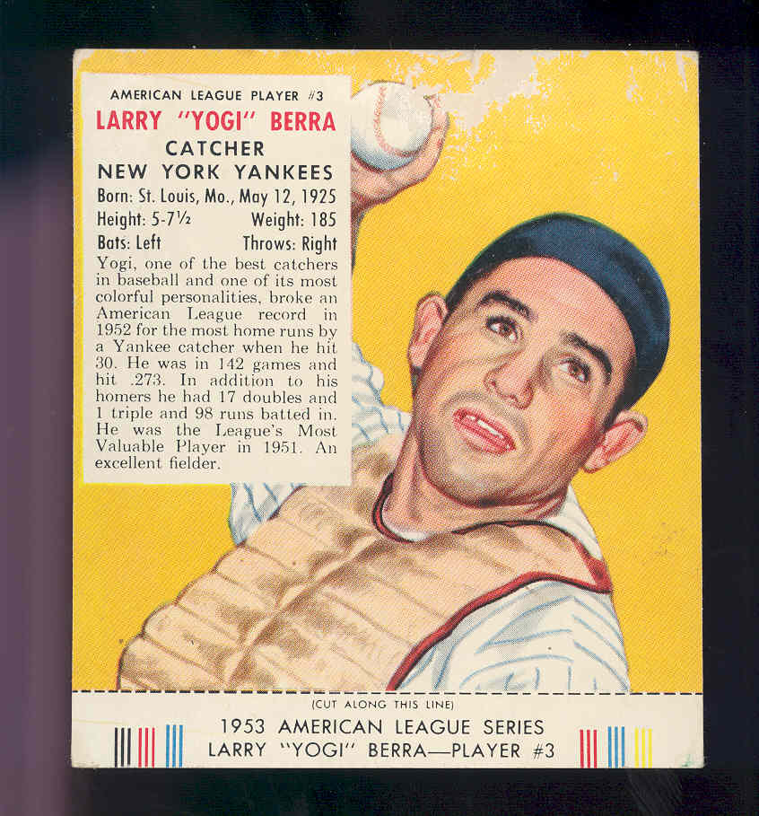 1953 Red Man #AL3 Yogi Berra