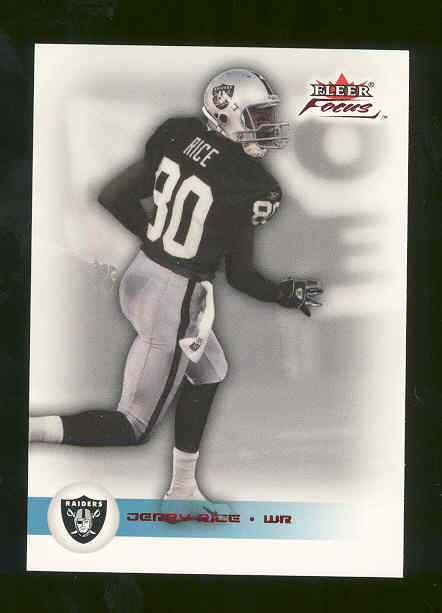 2003 Fleer Focus Numbers Century #96 Jerry Rice Raiders only 100 made 