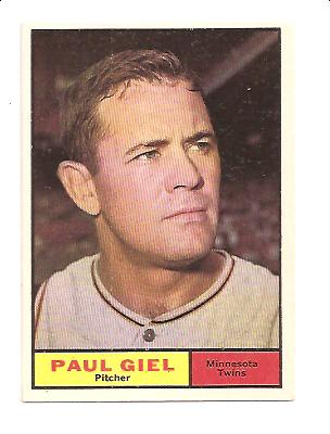 1961 Topps #374 Paul Giel