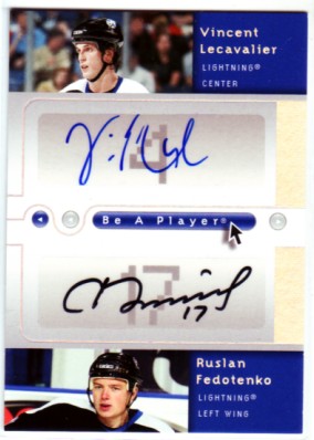 2005-06 Be A Player Dual Signatures #VR Vincent Lecavalier/Ruslan Fedotenko