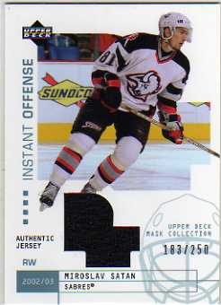 2002-03 UD Mask Collection Instant Offense Jerseys #IOMS Miroslav Satan