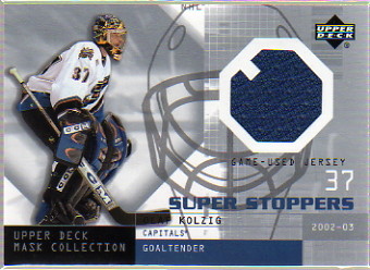 2002-03 UD Mask Collection Super Stoppers Jerseys #SSOK Olaf Kolzig