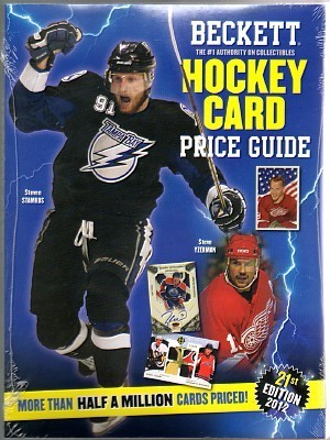 2012 Beckett Hockey Card Annual Price Guide Edition #21 (Brand New as of Nov, 2011) (Steven Stamkos, Steve Yzerman on front cover, Mario Lemieux on Back Cover)