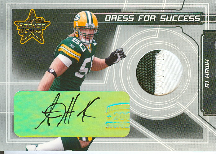 2006 Leaf Rookies and Stars Dress for Success Jersey Autographs Prime #3 A.J. Hawk