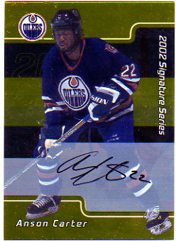 2001-02 BAP Signature Series Autographs Gold #11 Anson Carter