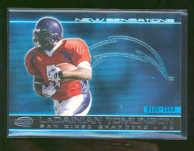2001 Pacific Invincible New Sensations #25 LaDainian Tomlinson Chargers Touch Down Record Rookie Serial #ed /1250