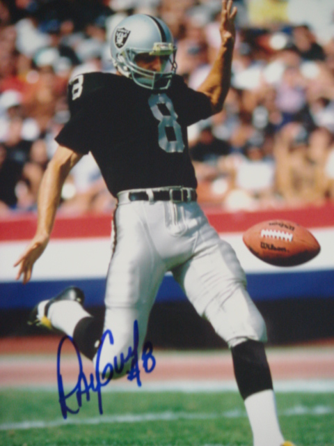 Ray Guy Autographed 8 x 10 Raiders Picture With Coa