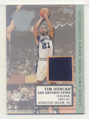 2002-03 Topps Slam Duncan Relics #SD2 Tim Duncan