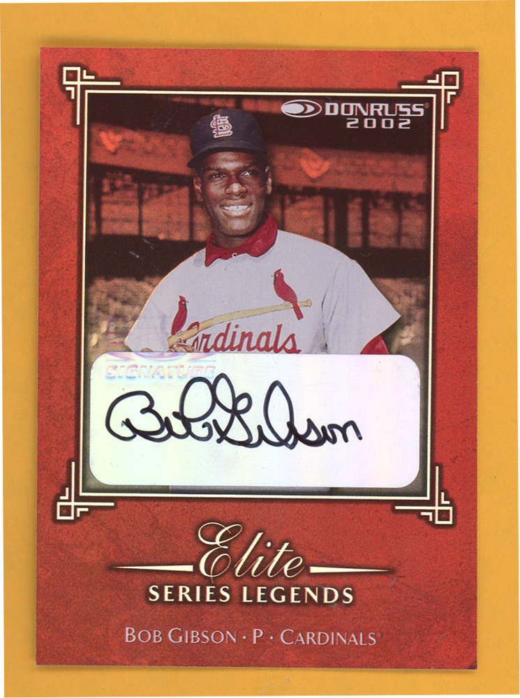 2002 Donruss Elite Series Signatures #18 Bob Gibson LGD/250