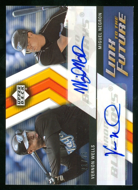 2005 Upper Deck Update Link to the Future Dual Autographs #NW Miguel Negron/Vernon Wells