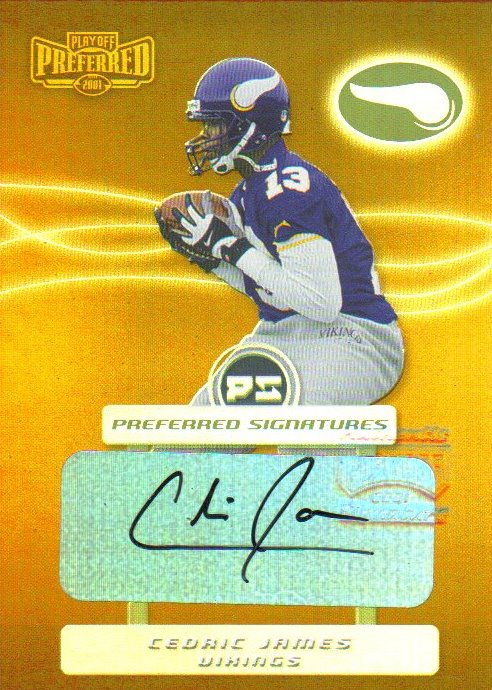 2001 Playoff Preferred Signatures Bronze #10 Cedric James