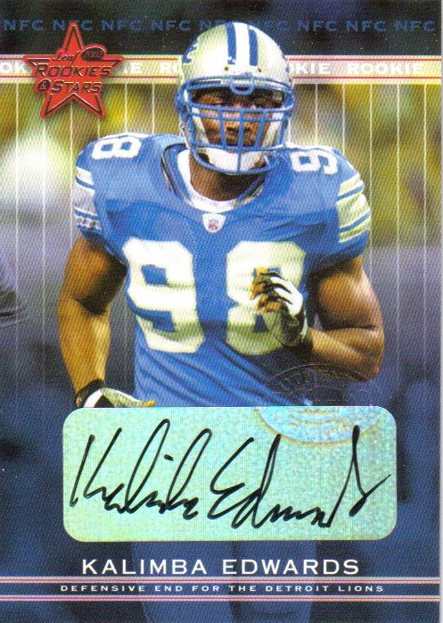 2002 Leaf Rookies and Stars Rookie Autographs #205 Kalimba Edwards