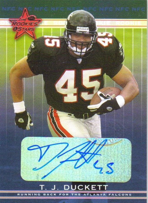 2002 Leaf Rookies and Stars Rookie Autographs #286 T.J. Duckett