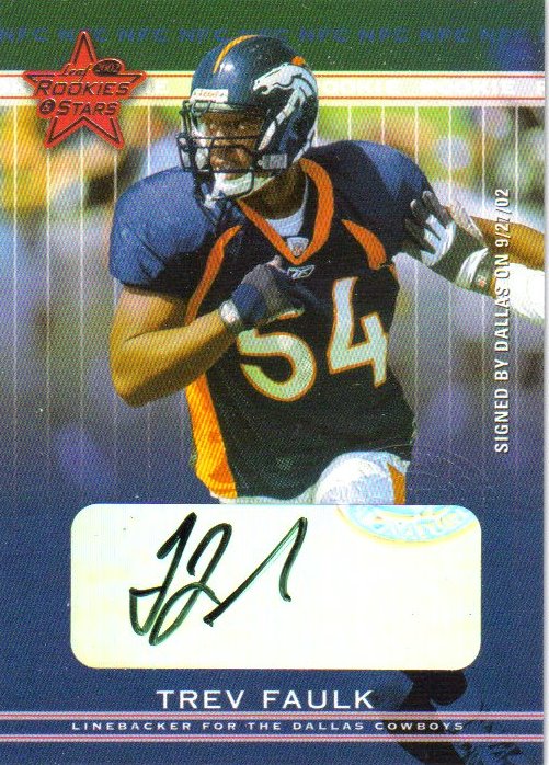 2002 Leaf Rookies and Stars Rookie Autographs #290 Trev Faulk