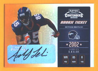2002 Playoff Contenders #110 Ashley Lelie AU/360 RC