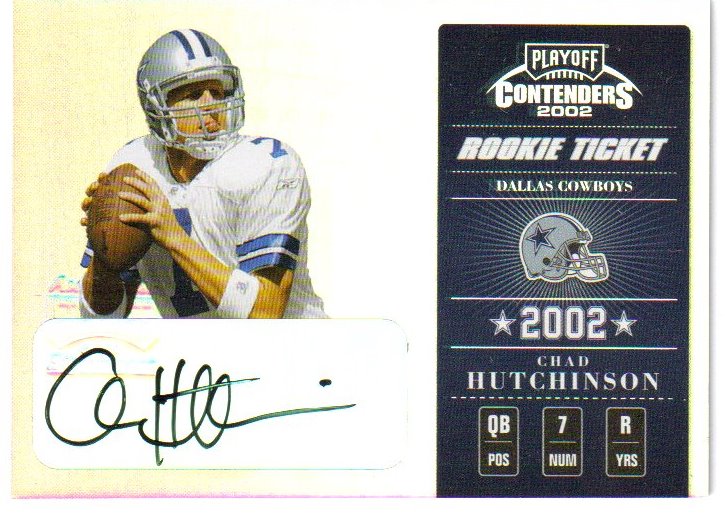 2002 Playoff Contenders #114 C Hutchinson AU/450 RC