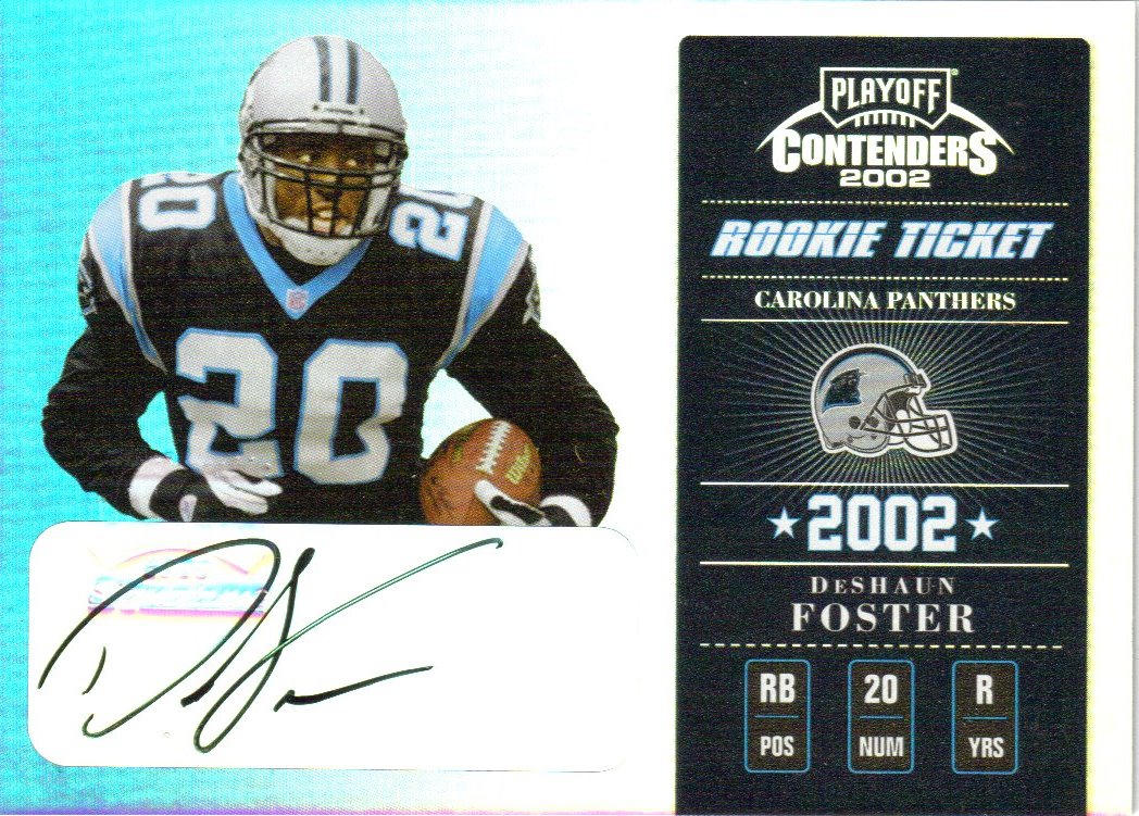 2002 Playoff Contenders #126 DeShaun Foster AU/310 RC