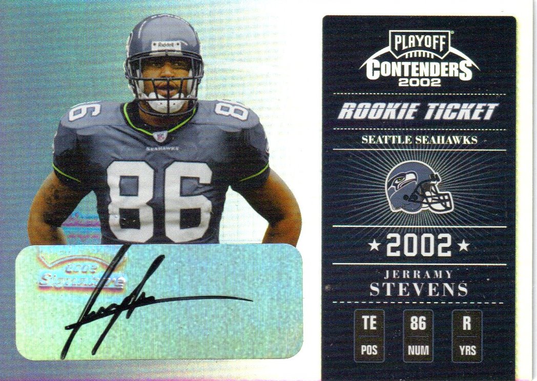 2002 Playoff Contenders #135 Jerramy Stevens AU/250 RC