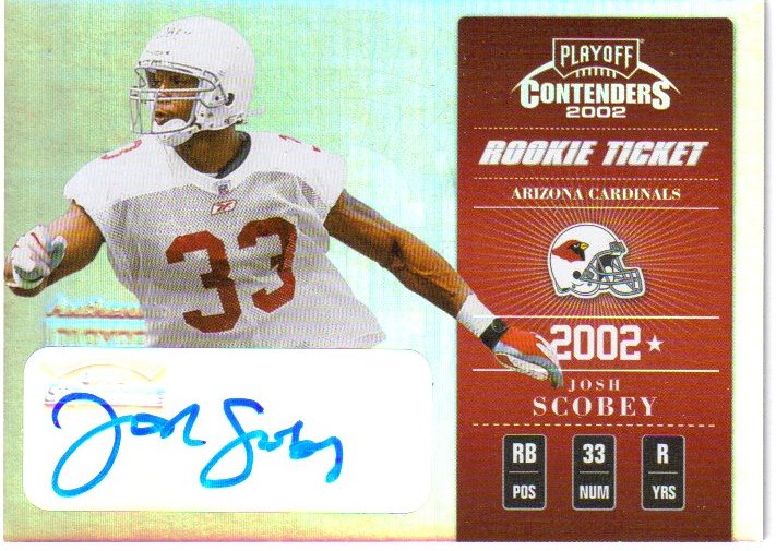 2002 Playoff Contenders #141 Josh Scobey AU/615 RC